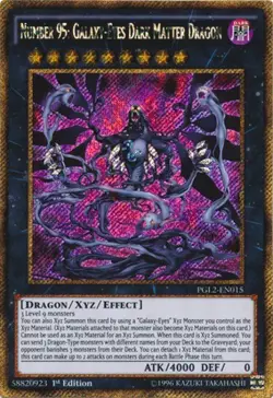 Yugioh! Number 95: Galaxy-Eyes Dark Matter Dragon - PGL2-EN015 - Gold Secret Rar - Image 1