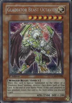 Gladiator Beast Octavius 1st Ed Secret Rare GLAS-EN000 Yu-Gi-Oh! - Image 1
