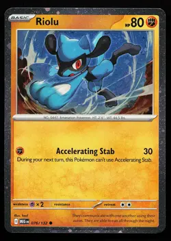 Riolu 076/132 Cosmos Holo Mega Evolution Promo Pokemon Card - Image 1