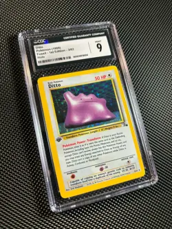 1999 Ditto Holo Fossil First Edition 3/62 Pokemon card CGC 9 mint - Image 1