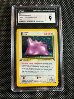1999 Ditto Holo Fossil First Edition 3/62 Pokemon card CGC 9 mint - Image 2