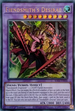 RA04-EN056 FIENDSMITH'S DESIRAE ULTRA RARE 1ST EDITION YuGiOh CARD - Image 1