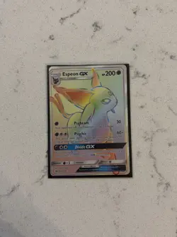 2017 Pokemon TCG Sun & Moon Espeon GX Rainbow Secret Rare Card 152/149 MP - Image 1