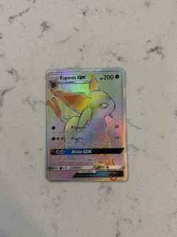 2017 Pokemon TCG Sun & Moon Espeon GX Rainbow Secret Rare Card 152/149 MP - Image 2