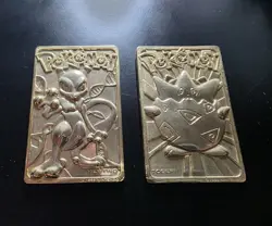 Mewtwo & Togepi 23k Gold Plated Burger King Promo Pokemon Cards - Image 1