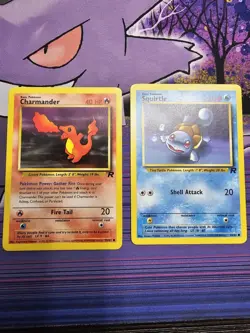 Charmander 50/82 AND Squirtle 68/82 Rare Team Rocket Pokemon Cards - NM - Image 1