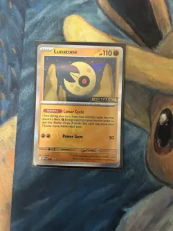 Pokemon TCG Card - Lunatone MEP 004 Prerelease Promo Mega Evolution - Image 1