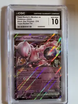 CGC Gem Mint 10 Team Rockets Mewtwo EX Black Star Promos 216 Holo Pokemon Card - Image 1