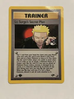 Lt. Surge's Secret Plan 107/132 Gym Challenge 1st Edition Rare Card DMG - Image 1