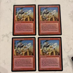 Magic the Gathering MTG Orcish Lumberjack Play Set Of 4 Cards - Image 1