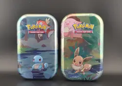 Pokemon TCG - Kanto Friends Mini Tins - Lot of 2 - Eevee - Squirtle - Code H24 - Image 1