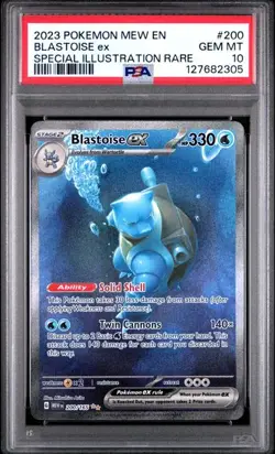 PSA 10 GEM MINT Blastoise ex 200/165 Sv: Scarlet & Violet 151 Holo Pokemon - Image 1