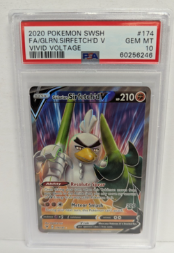 2020 Pokemon SWSH #174 FA/GLRN.SIRFETCH'D V Vivid Voltage PSA 10 - Image 1