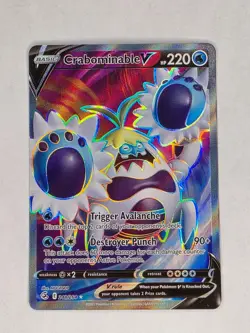 Pokemon Crabominable V (Full Art) 248/264 Swsh08: Fusion Strike Holo NM - Image 1