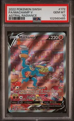 2022 Pokemon Sword & Shield Astral Radiance #172 Fa/ Machamp V PSA 10 - Image 1