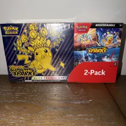 Pokemon Surging Sparks ETB & Booster Bundle Costco 2 pack Factory Sealed - Image 1