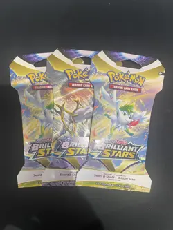 3 x Pokemon Brilliant Stars Sleeved Booster Pack - Sealed Brand New - Image 1