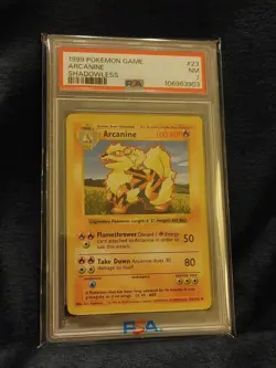 1999 POKEMON BASE SET SHADOWLESS #23 ARCANINE PSA 7 - Image 1
