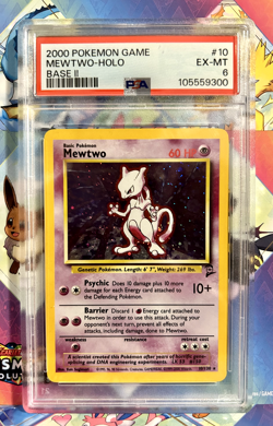 Mewtwo 10/130 Pokemon Base Set 2 Holo PSA 6 (2000) - Image 1