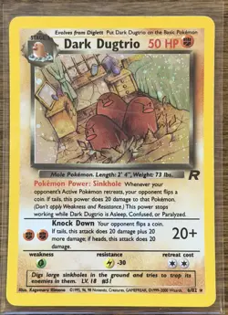 Pokemon TCG Dark Dugtrio 6/82 Team Rocket Vintage Holo WOTC 1999-2000 LP - Image 1