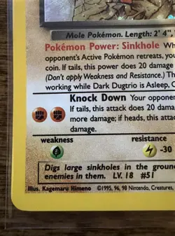 Pokemon TCG Dark Dugtrio 6/82 Team Rocket Vintage Holo WOTC 1999-2000 LP - Image 4
