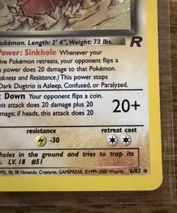 Pokemon TCG Dark Dugtrio 6/82 Team Rocket Vintage Holo WOTC 1999-2000 LP - Image 5