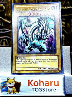 Yugioh Blue Eyes White Dragon Ultra Rare LOB-001 1st Edition VINTAGE -NM 2002 - Image 1