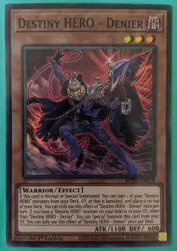 YuGiOh Destiny Hero - Denier Super Rare 1st Edition BODE-EN018 - Image 1