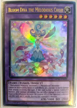 YuGiOh Bloom Diva the Melodious Choir Ultra Rare 1st Ed MP16-EN020/CROS-EN040 - Image 1