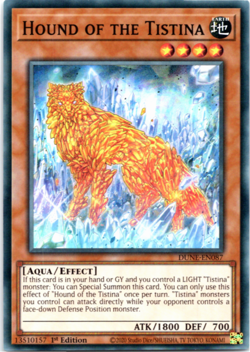 Hound of the Tistina - DUNE-EN087 - Super Rare - 1st Edition Yugioh - Image 1