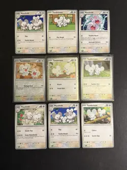 9 Tandemaus Maushold Pokemon Card Collection Reverse Holo SV PTCG A2 - Image 1