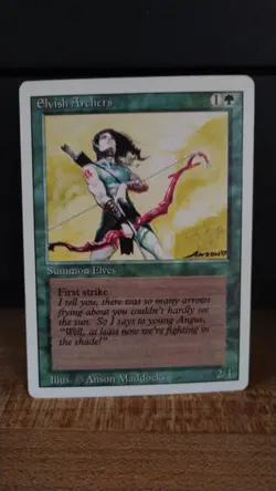 ELVISH ARCHERS Summon Elves MTG Magic the Gathering Collector Trading Card - Image 1
