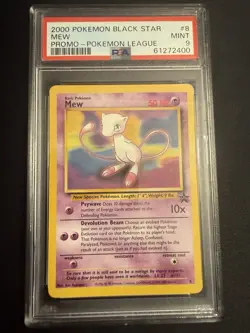 PSA 9 MEW #8 2000’s Pokemon League BLACK STAR PROMO Non-Holo Vintage Card MINT - Image 1