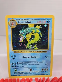 Genuine Gyarados Shadowless 6/102 Base Set Holo Rare Vintage Pokemon Card - Image 1