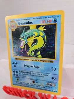Genuine Gyarados Shadowless 6/102 Base Set Holo Rare Vintage Pokemon Card - Image 2