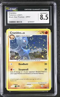 CGC 8.5 Cranidos 2007 Black Star Promos DP07 Holo SWIRL Pokemon Card - Image 1