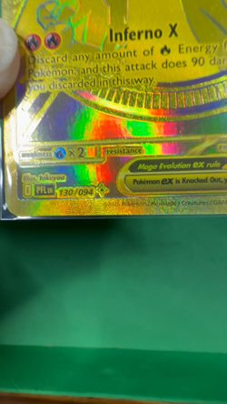 GOLD MEGA CHARIZARD X EX 130/094 PFL * Mega Hyper Rare * NM+ Pokemon Card - Image 2