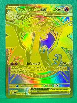 GOLD MEGA CHARIZARD X EX 130/094 PFL * Mega Hyper Rare * NM+ Pokemon Card - Image 5