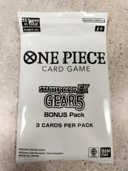 BONUS PACK 2025 One Piece STARTER DECK EX - GEAR 5 Sealed- 3 Cards per Pack ST21 - Image 1