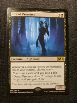 Dread Presence Core Set 2020 MTG M20 Nightmare Landfall NM Magic The Gathering - Image 1