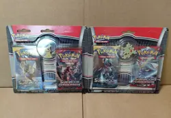 Pokemon Sun & Moon Base & Crimson Invasion 2 Pack Blister w/ Pin SEALED LOT OF 2 - Image 2