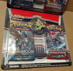Pokemon Sun & Moon Base & Crimson Invasion 2 Pack Blister w/ Pin SEALED LOT OF 2 - Image 4