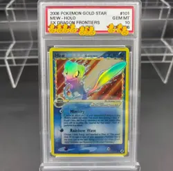 Pokemon Mew Gold Star Dragon Frontiers Fanart Acrylic Slab Display Piece - Image 1