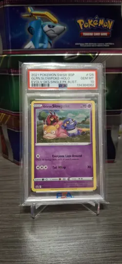 2021 Pokemon Galarian Slowpoke SWSH126 Holo Cosmos Evolving Skies GEM PSA 10 - Image 3