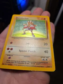 Pokemon TCG Hitmonchan Base Set 7/102 Holo 1999-2000 (details in pics) - Image 2