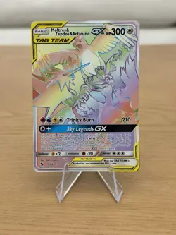 Pokemon Moltres & Zapdos & Articuno GX (Secret) 69/68 Hidden Fates Holo NM - Image 1