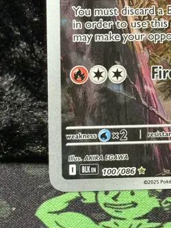Pokemon Volcarona 100/086 Egawa Blk It Near Mint Luce Nera Illustrazione Ita - Image 5