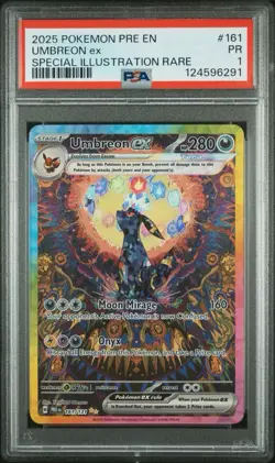 2025 POKEMON PRISMATIC EVOLUTIONS SPECIAL ILLUSTRATION RARE UMBREON EX PSA 1 - Image 2