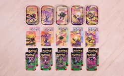 Pokemon TCG Scarlet & Violet Shrouded Fable 5X Mini Tin Bundle * OPNE PACKS - Image 3