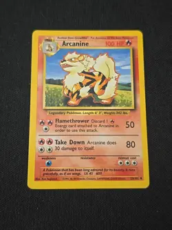 Arcanine 023/102 Base Set Unlimited Pokemon TCG WOTC Vintage Moderate Play - Image 1
